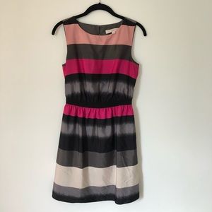 LOFT Pink & Black Professional Striped Dress Sz XS